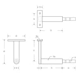 HB500 EBA 'T' Stair Rail Bracket, Electro Black Ace - Image 2