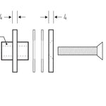HB522 SC Glass Fixing Kit for HB520 - Satin Chrome - Image 2