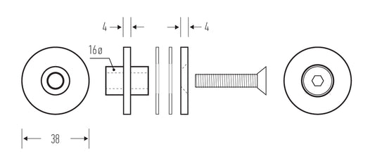 HB522 EBA Glass Fixing Kit for HB520 - Electro Black Ace