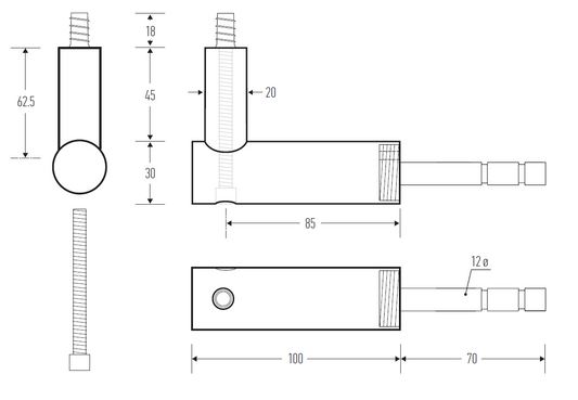 HB527 EFW Stair Rail Bracket to Match HB525 - Electro Flat White