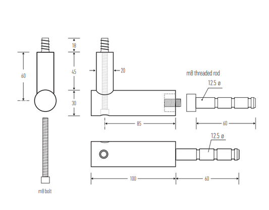 HB528 Stair Rail Bracket to Match HB526 - Stainless Steel