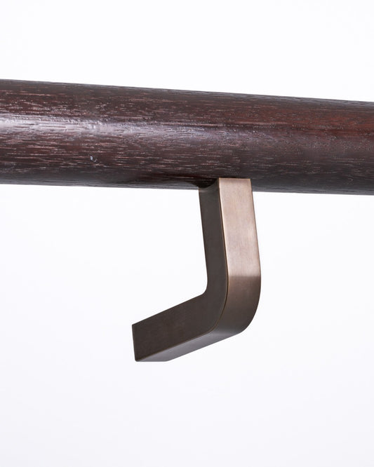 HB547 AB Solid Brass Stair Bracket, Aged Brass