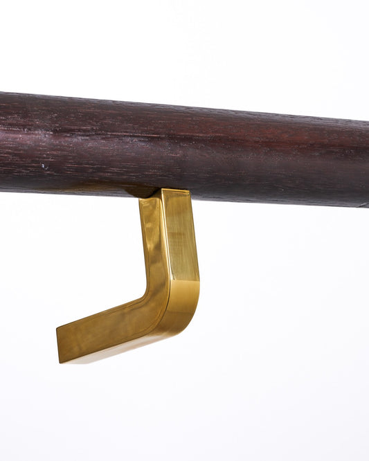 HB547 PB Solid Brass Stair Bracket, Polished Brass