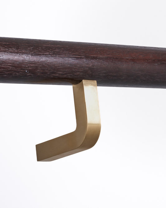 HB547 SB Solid Brass Stair Bracket, Satin Brass