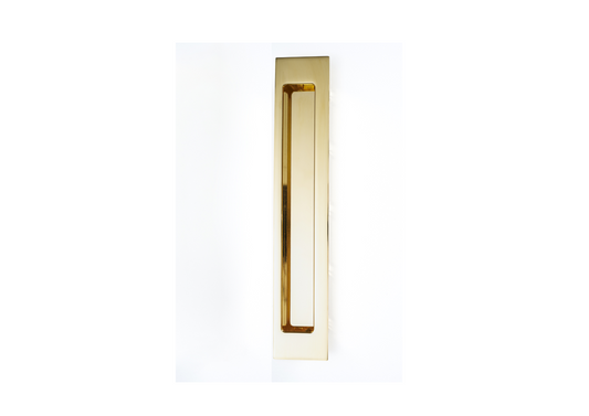 HB677 LH PB 250mm BLANK FLUSH PULL - Left Hand - Polished Brass