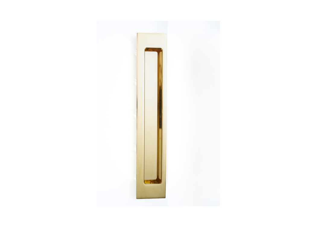 HB677 RH PB 250mm BLANK FLUSH PULL - Right Hand - Polished Brass