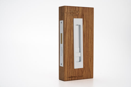 HB690/35 EFW Sliding Door Privacy Set 170mm, Electro Flat White