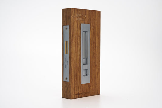 HB690/35 SC Sliding Door Privacy Set 170mm, Satin Chrome