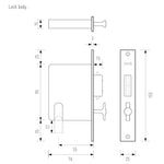 HB690/35 EBA Sliding Door Privacy Set 170mm, Electro Black Ace - Image 5