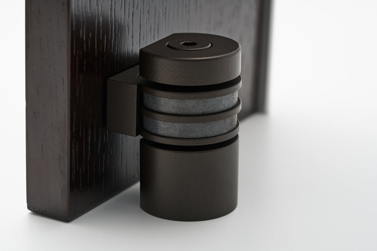 HB710 L EDB Round Double Magnetic Doorstop, Electro Dark Bronze