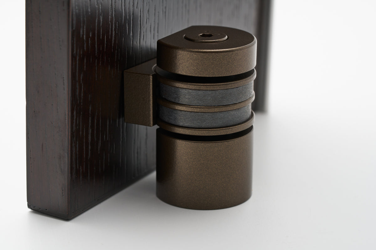 HB710 L EMB Round Double Magnetic Doorstop, Electro Medium Bronze