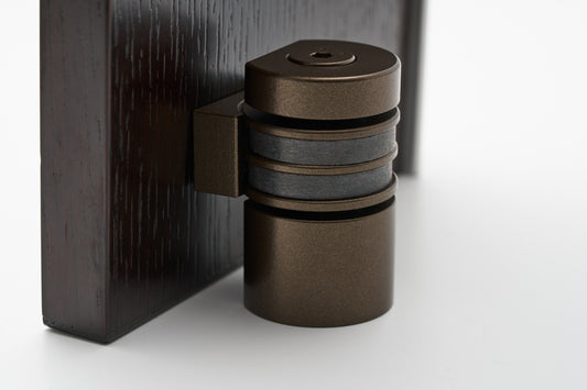 HB710 L EMB Round Double Magnetic Doorstop, Electro Medium Bronze