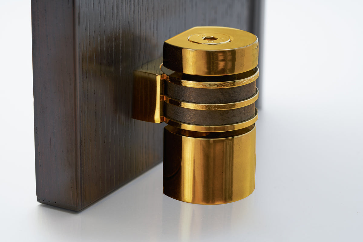 HB710 L PB, Round Double Magnetic Doorstop, Polished Brass