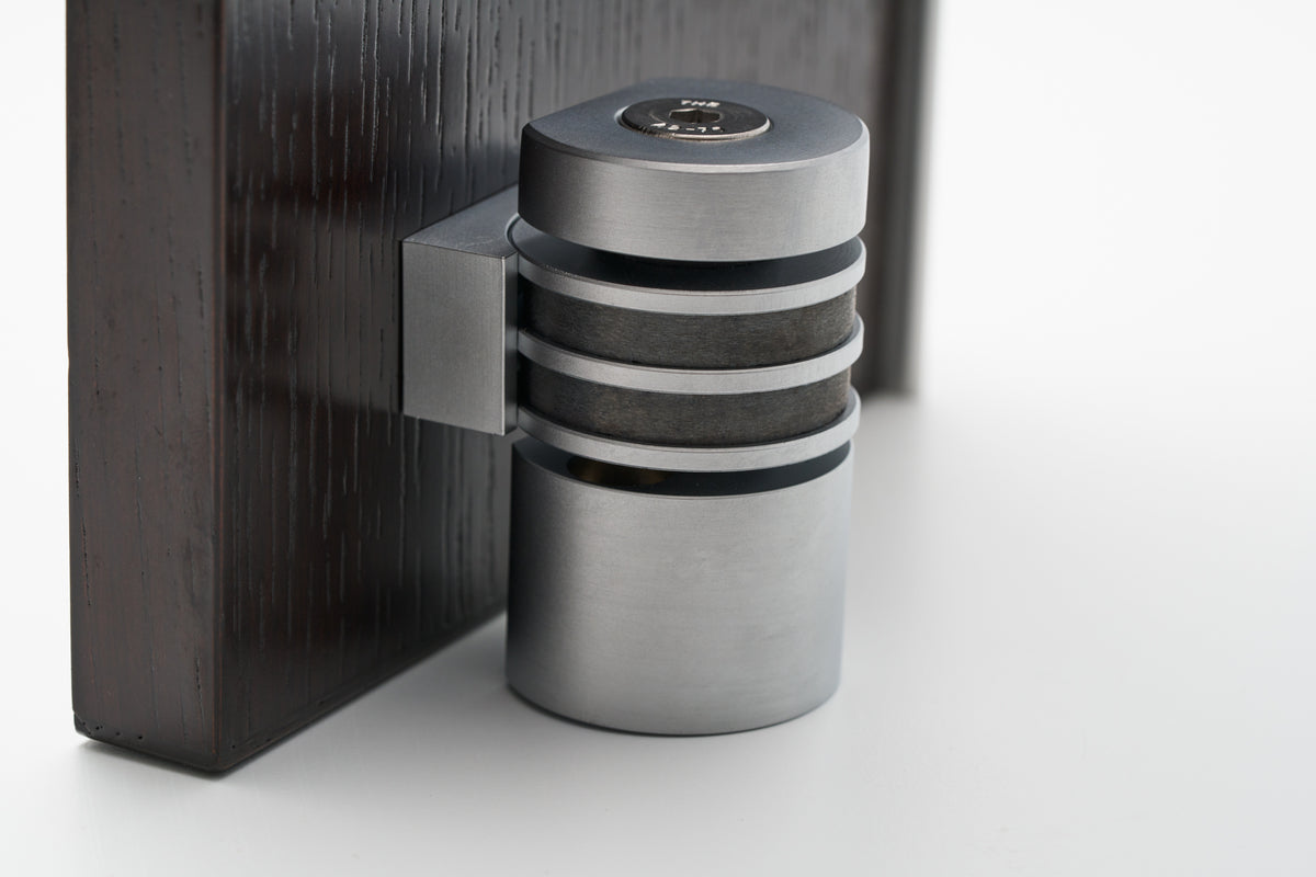 HB710 L SC Round Double Magnetic Doorstop, Satin Chrome