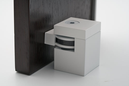 HB720 EFW Square Magnetic Doorstop, Electro Flat White