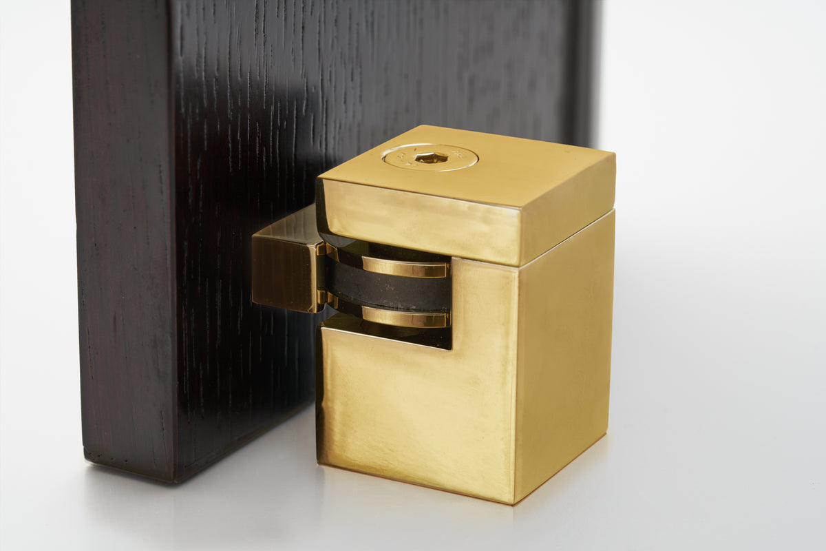 HB720 PB Square Magnetic Doorstop - Polished Brass