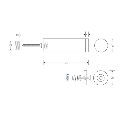 HB737 ORB Magnetic Wall Mounted Doorstop, Oil Rubbed Bronze