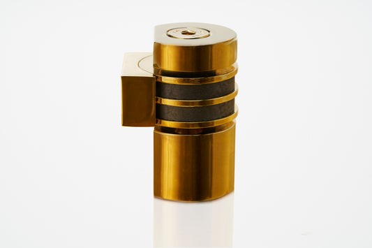 HB710 L PB, Round Double Magnetic Doorstop, Polished Brass